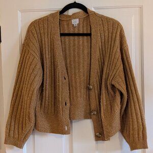 A New Day Women's Brown and Tan Cardigan Size XS
